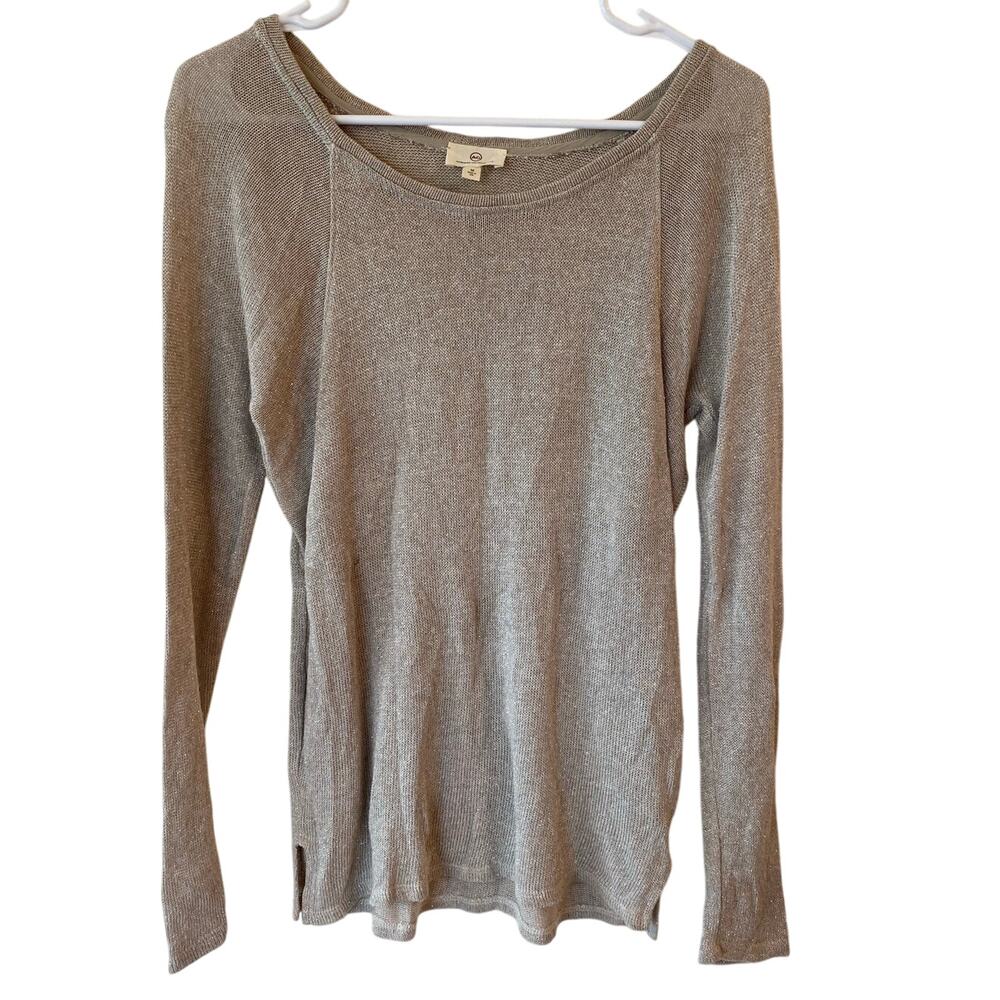 AG Adriano Goldschmied Long Sleeve Pullover Sweater Gold Women's Size M Classic
